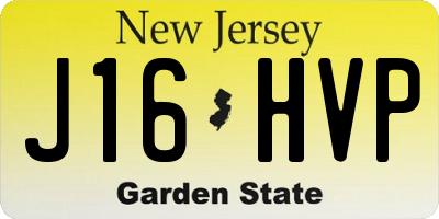NJ license plate J16HVP
