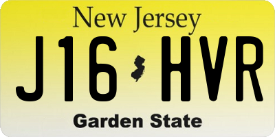 NJ license plate J16HVR