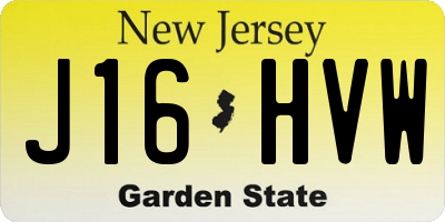 NJ license plate J16HVW