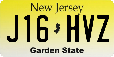NJ license plate J16HVZ