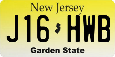 NJ license plate J16HWB