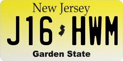 NJ license plate J16HWM