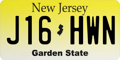 NJ license plate J16HWN