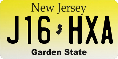 NJ license plate J16HXA