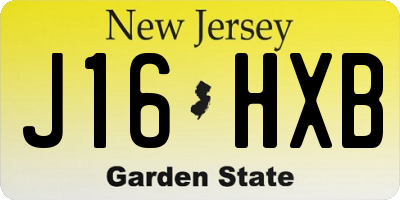 NJ license plate J16HXB