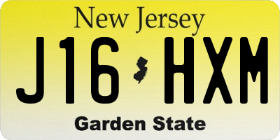NJ license plate J16HXM