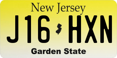 NJ license plate J16HXN
