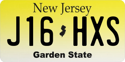 NJ license plate J16HXS