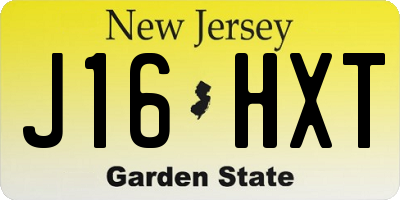 NJ license plate J16HXT