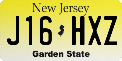 NJ license plate J16HXZ