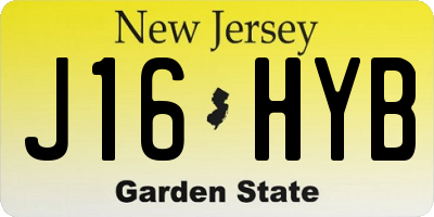 NJ license plate J16HYB