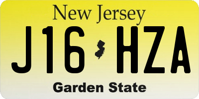 NJ license plate J16HZA
