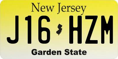 NJ license plate J16HZM