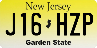 NJ license plate J16HZP