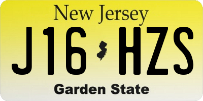 NJ license plate J16HZS