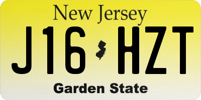 NJ license plate J16HZT