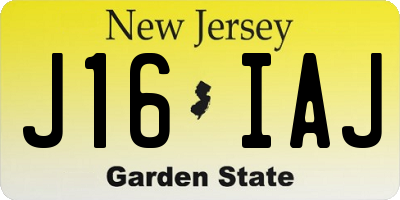 NJ license plate J16IAJ