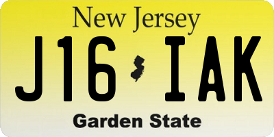 NJ license plate J16IAK