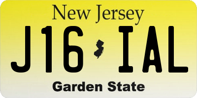 NJ license plate J16IAL