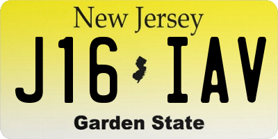 NJ license plate J16IAV