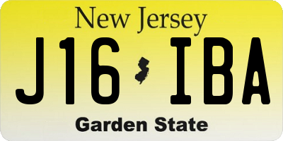 NJ license plate J16IBA