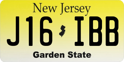 NJ license plate J16IBB