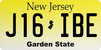 NJ license plate J16IBE
