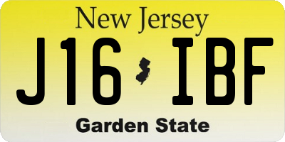 NJ license plate J16IBF