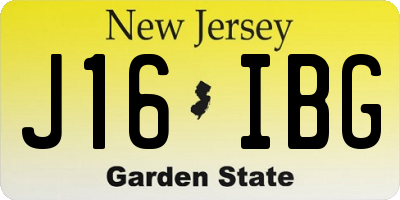 NJ license plate J16IBG