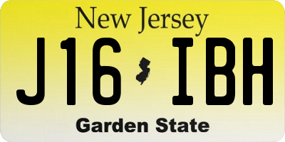 NJ license plate J16IBH