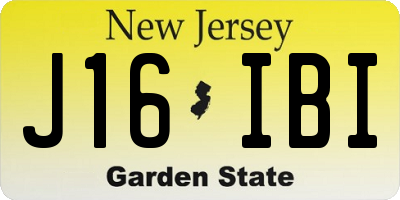 NJ license plate J16IBI