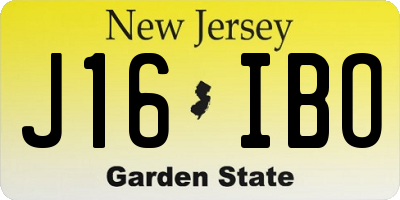 NJ license plate J16IBO