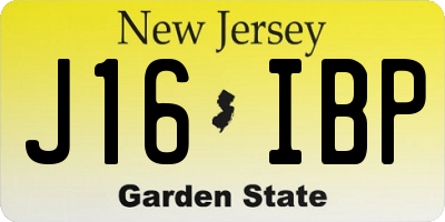 NJ license plate J16IBP