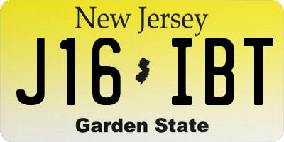NJ license plate J16IBT