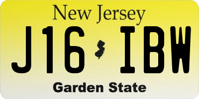 NJ license plate J16IBW
