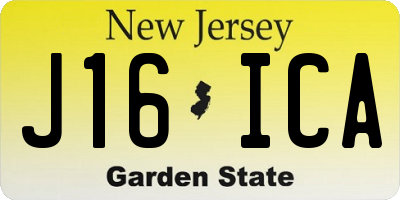 NJ license plate J16ICA