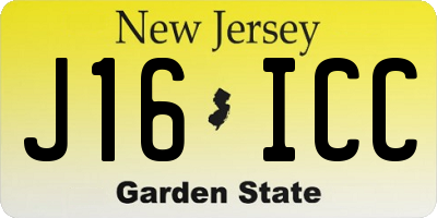 NJ license plate J16ICC
