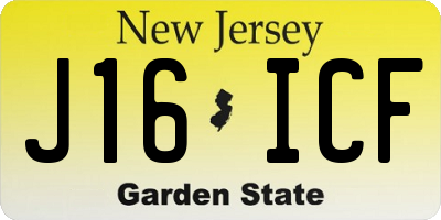 NJ license plate J16ICF
