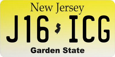 NJ license plate J16ICG