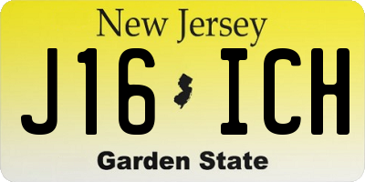 NJ license plate J16ICH