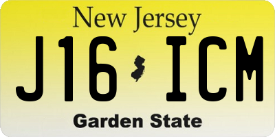 NJ license plate J16ICM