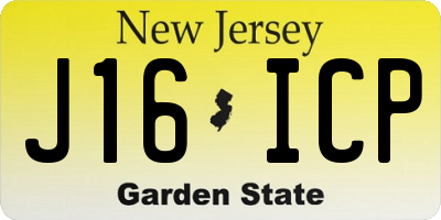 NJ license plate J16ICP