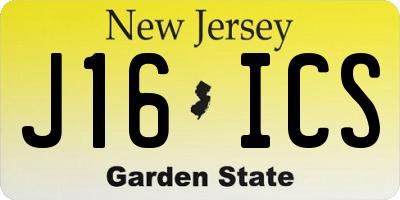 NJ license plate J16ICS