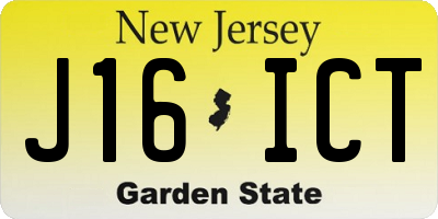 NJ license plate J16ICT