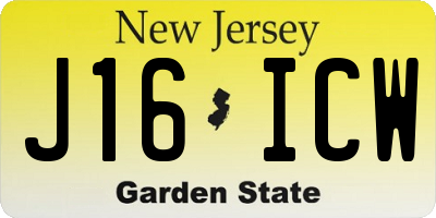 NJ license plate J16ICW