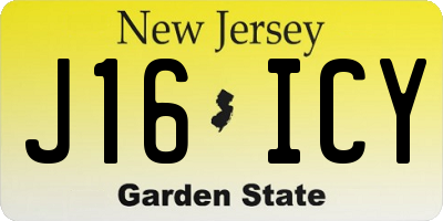 NJ license plate J16ICY