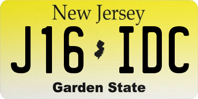 NJ license plate J16IDC