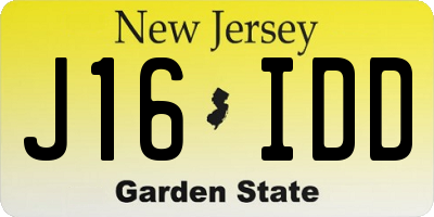 NJ license plate J16IDD