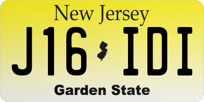 NJ license plate J16IDI