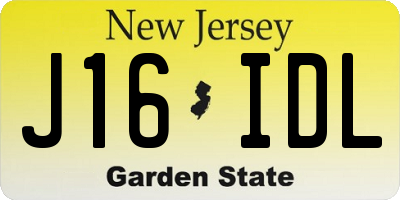 NJ license plate J16IDL